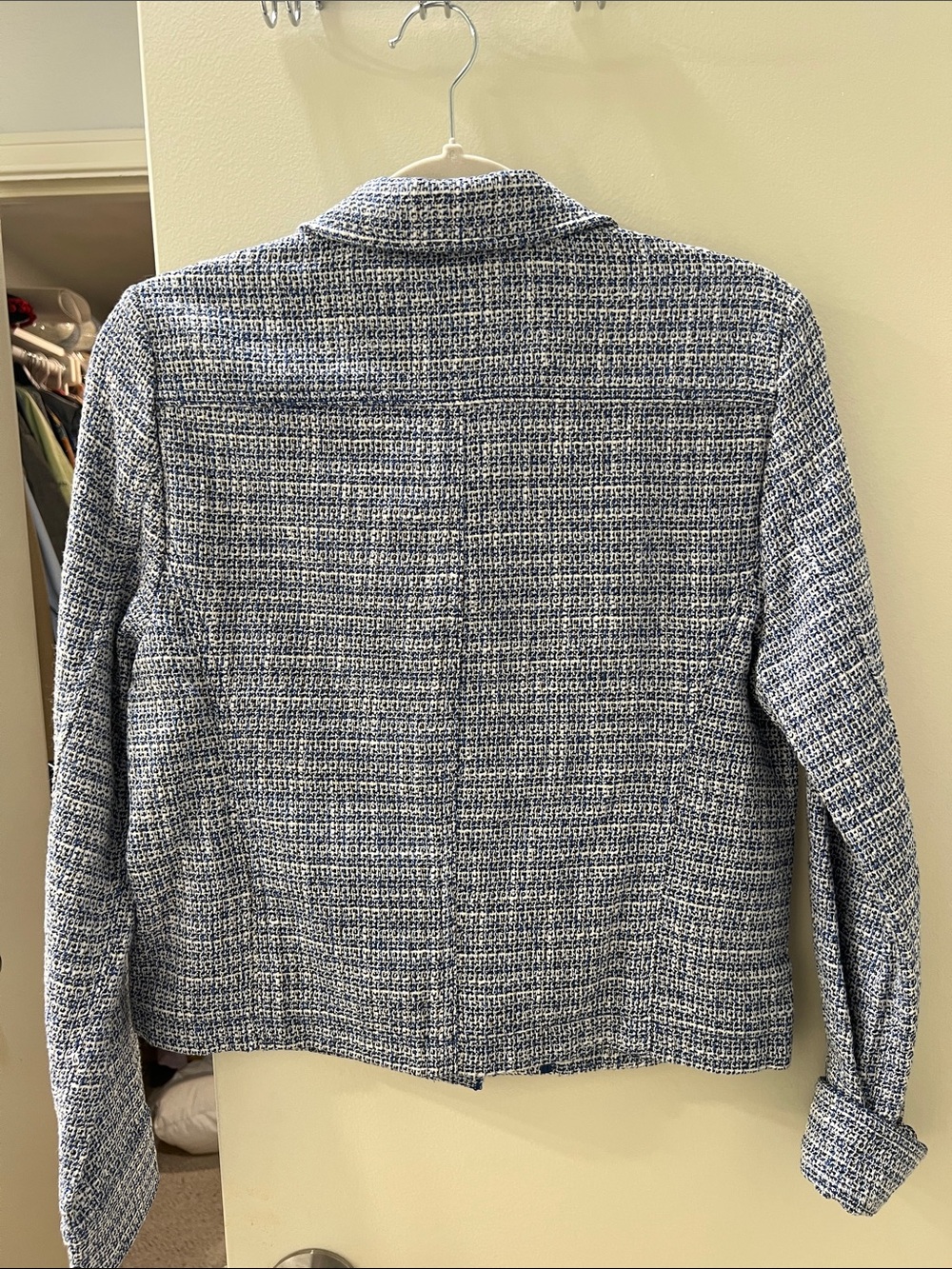 JM Collection Blue Tweed Gold-Button Jacket - Picture 6 of 8